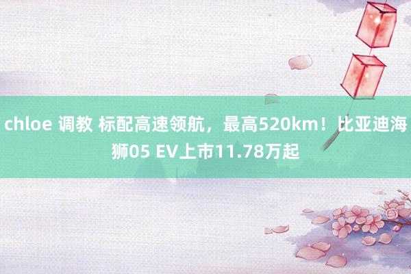 chloe 调教 标配高速领航，最高520km！比亚迪海狮05 EV上市11.78万起