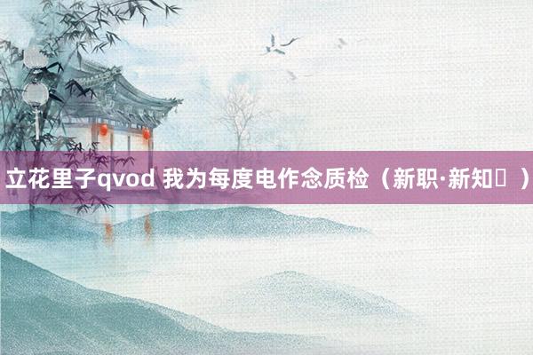 立花里子qvod 我为每度电作念质检（新职·新知㉖）