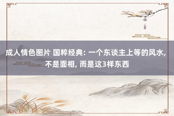 成人情色图片 国粹经典: 一个东谈主上等的风水, 不是面相, 而是这3样东西